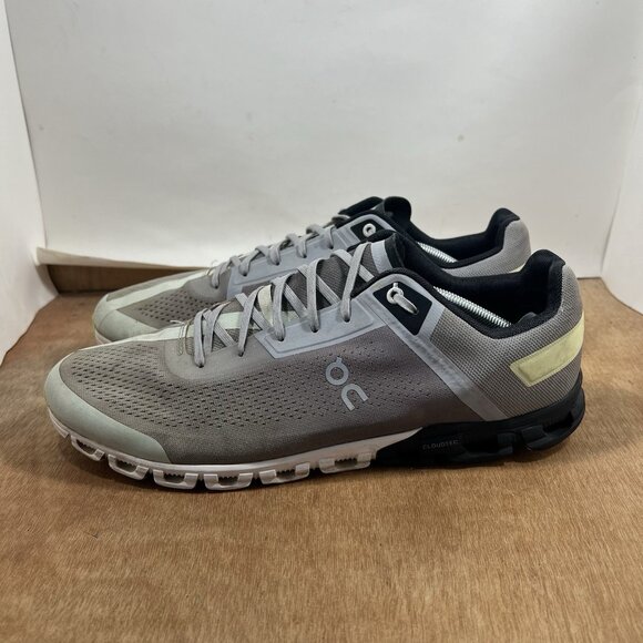 On Cloudflow 3.0 Mens Size 13 Gray Black Green Athletic Running Shoes Sneakers